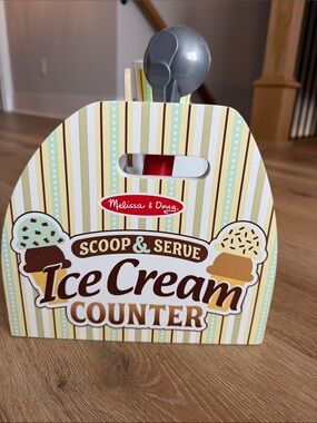 Melissa & Doug Wooden Toy Ice Cream Counter Shop Playset